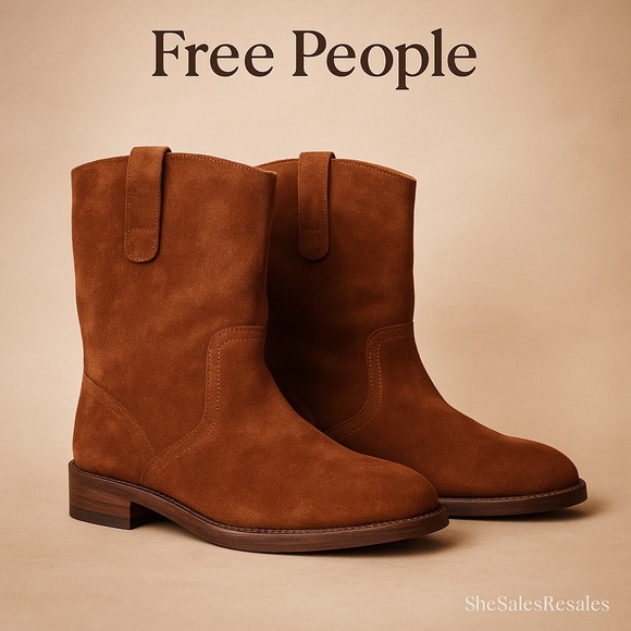 Free People Shoes - Free People Easton Suede Equestrian Bootie Women’s 9.5M Brown Pull-On Western